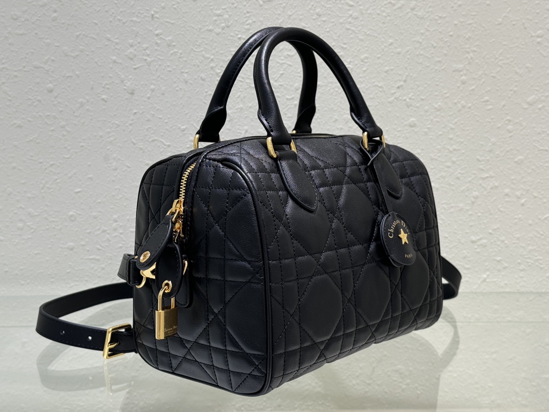 Dior Groove 25 Bag Black Macrocannage Calfskin